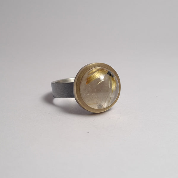 Quartz ring with rutile.