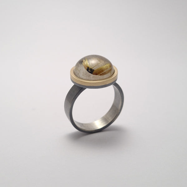 Quartz ring with rutile.