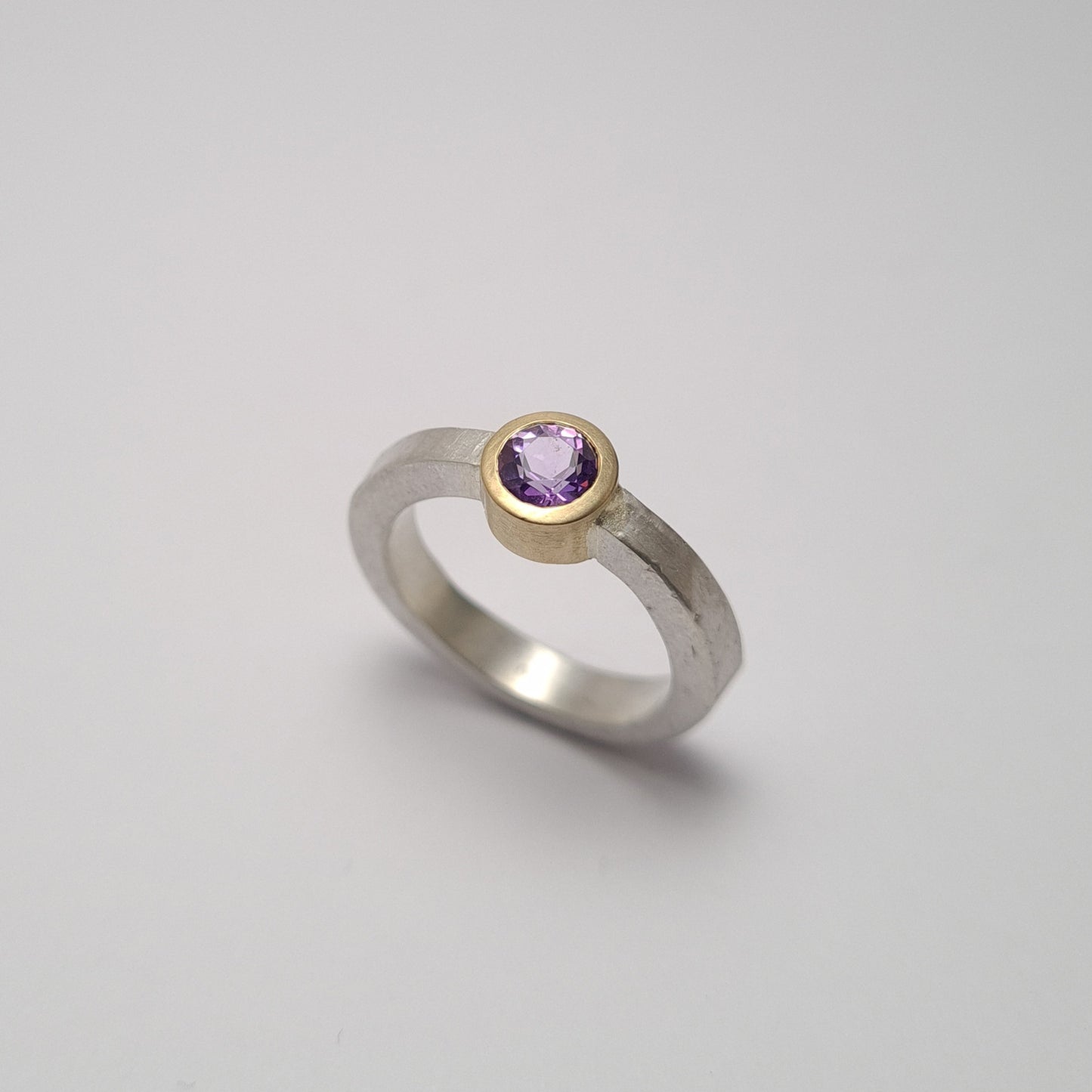 Solitaire from the forge collection. Amethyst