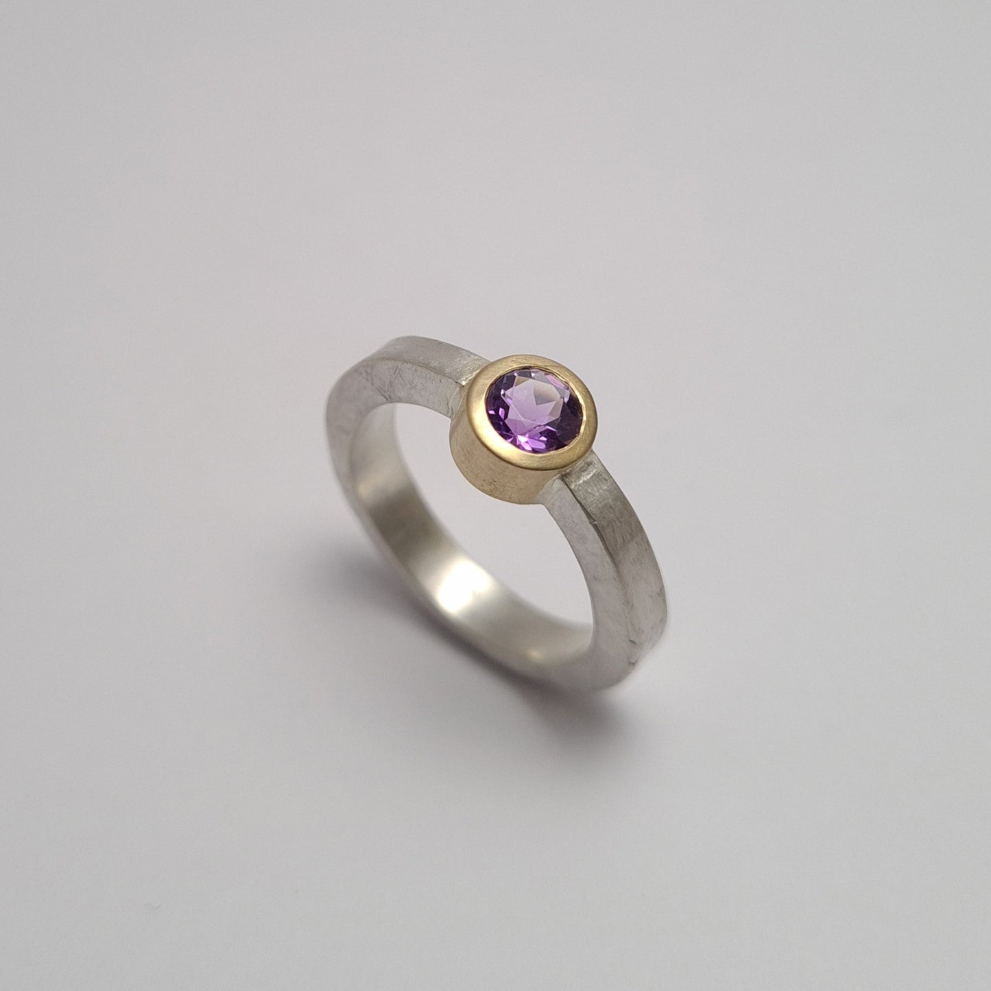 Solitaire from the forge collection. Amethyst